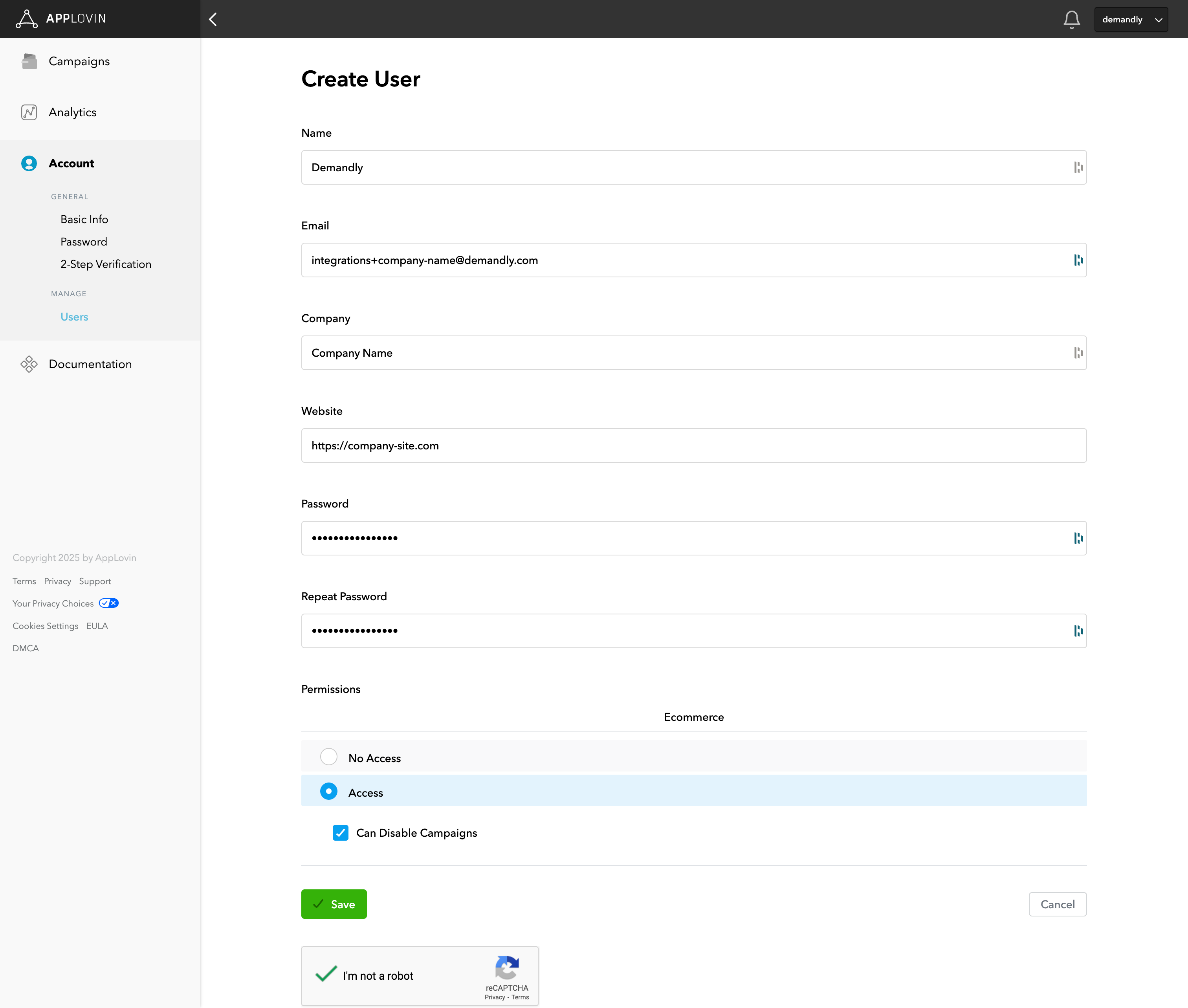 AppLovin report key instructions