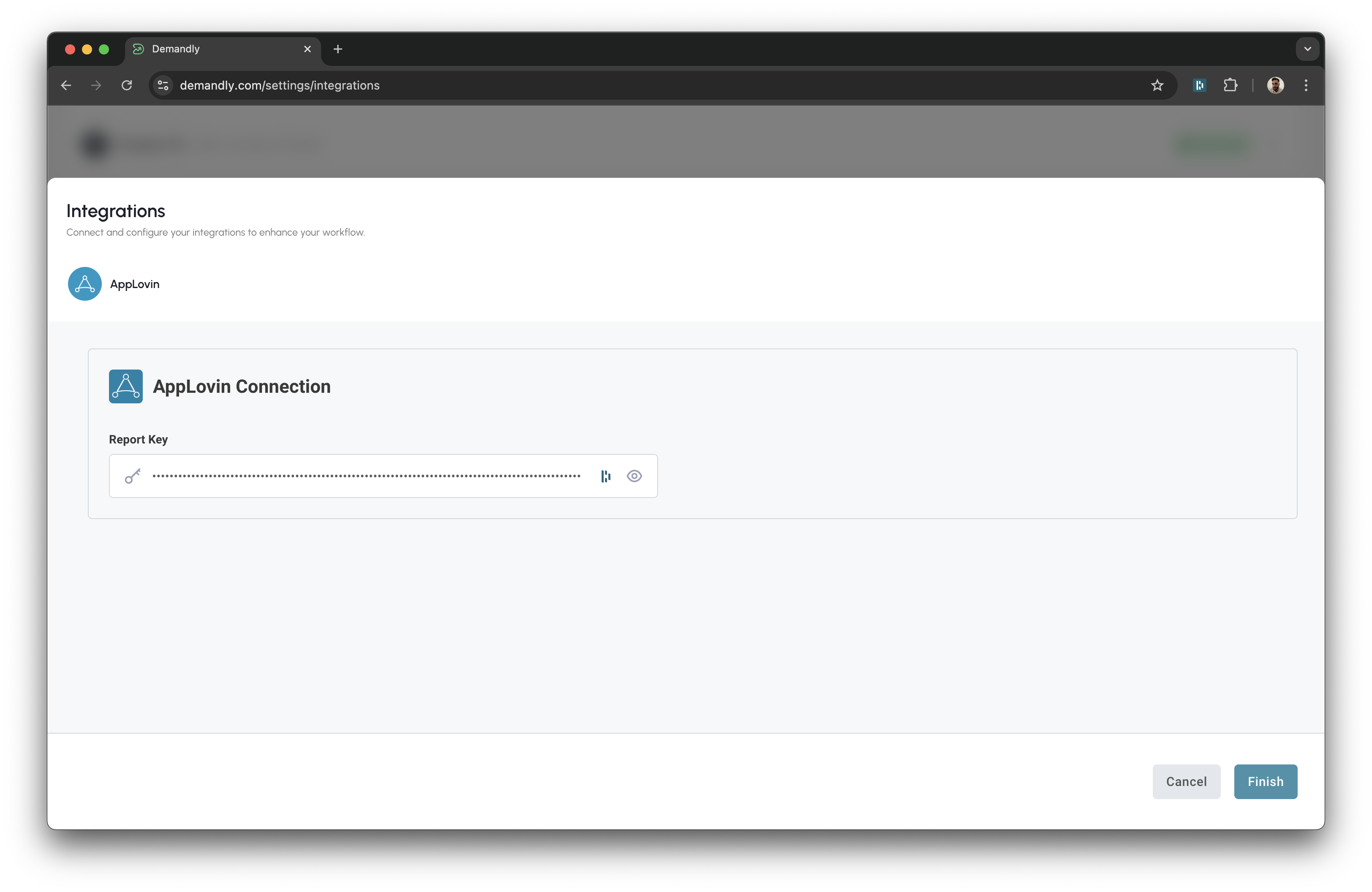 AppLovin connection screen