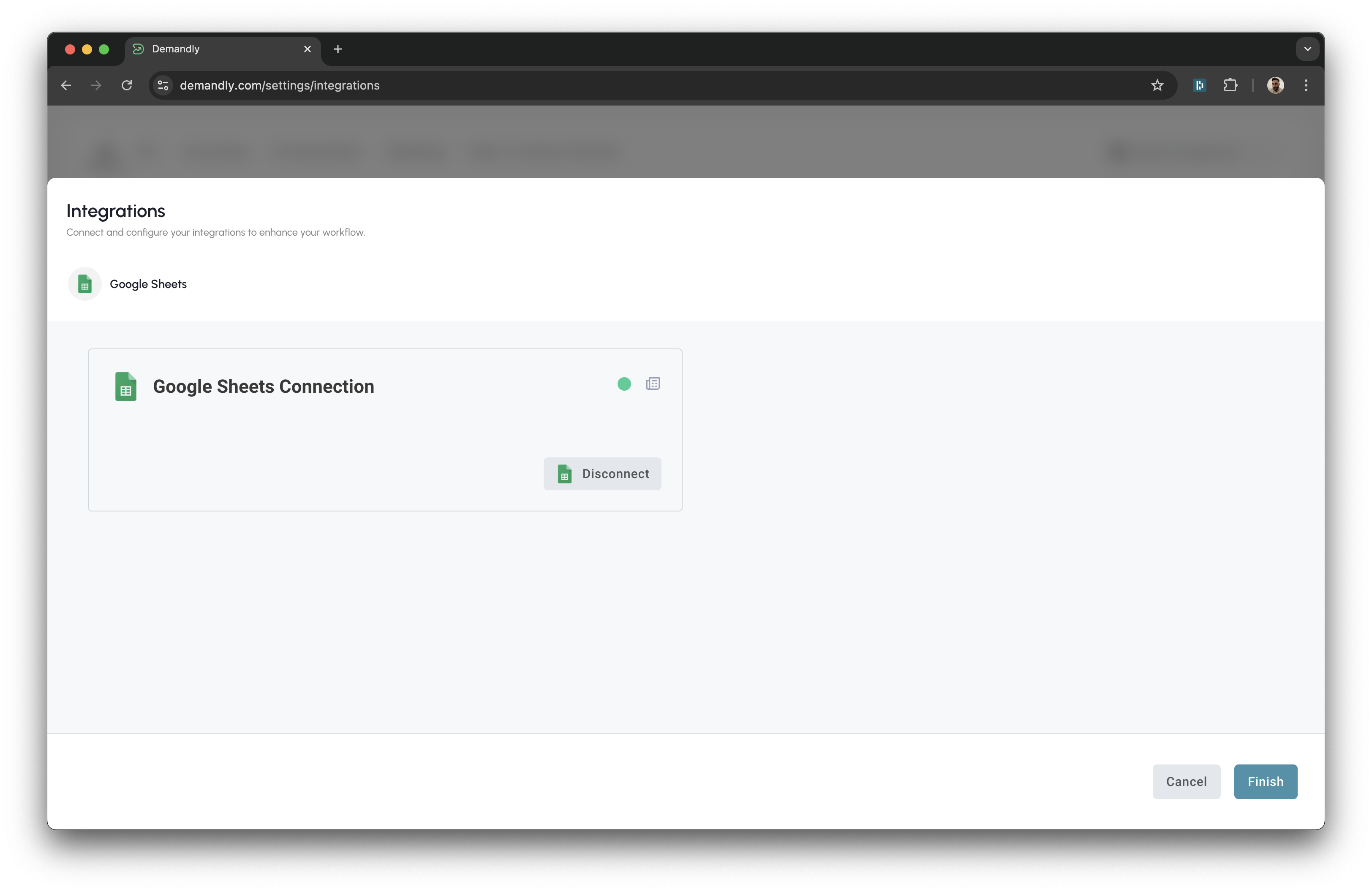 Google Sheets authorization completion