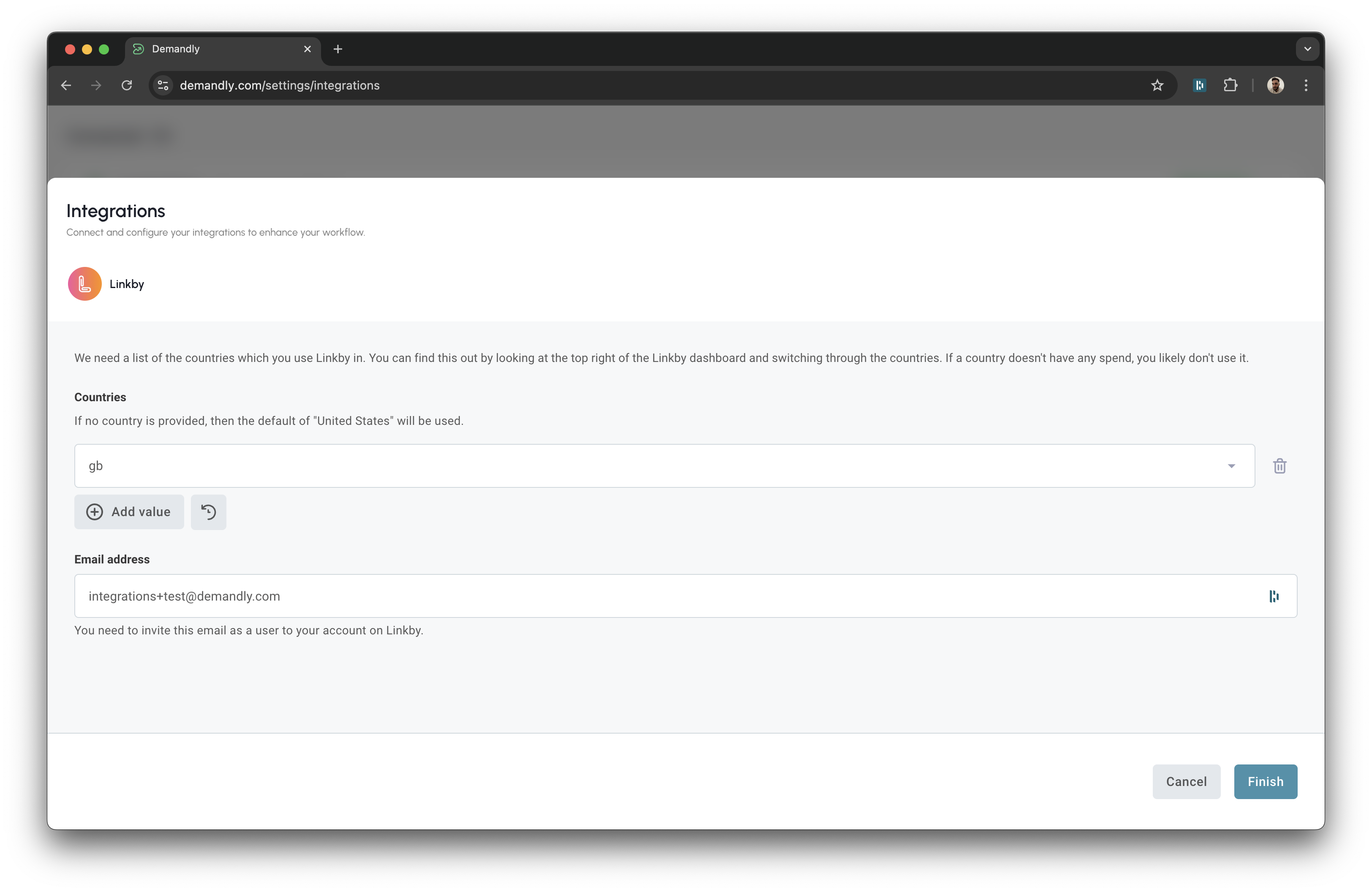 Linkby finalize connection