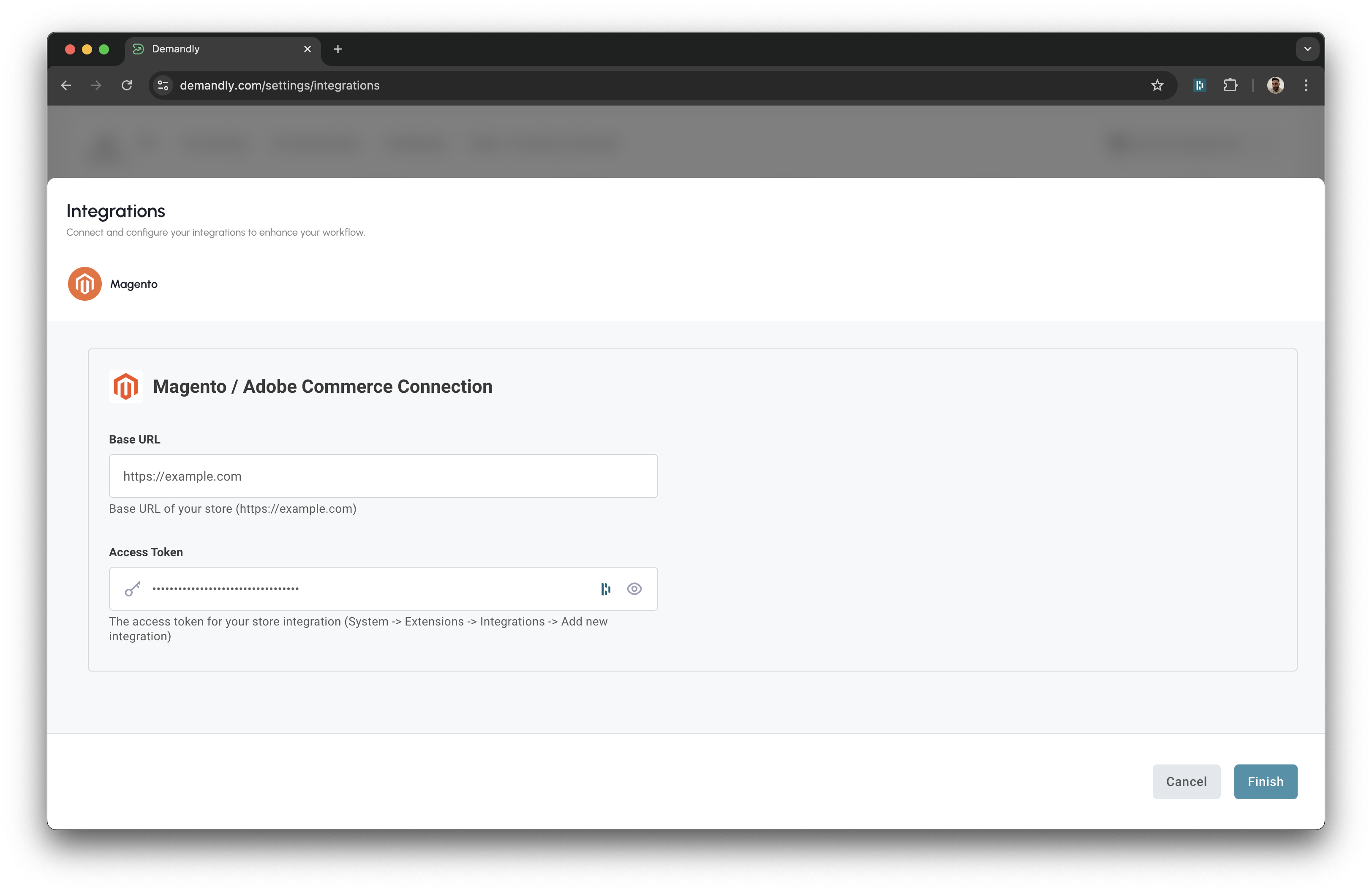 Magento details form
