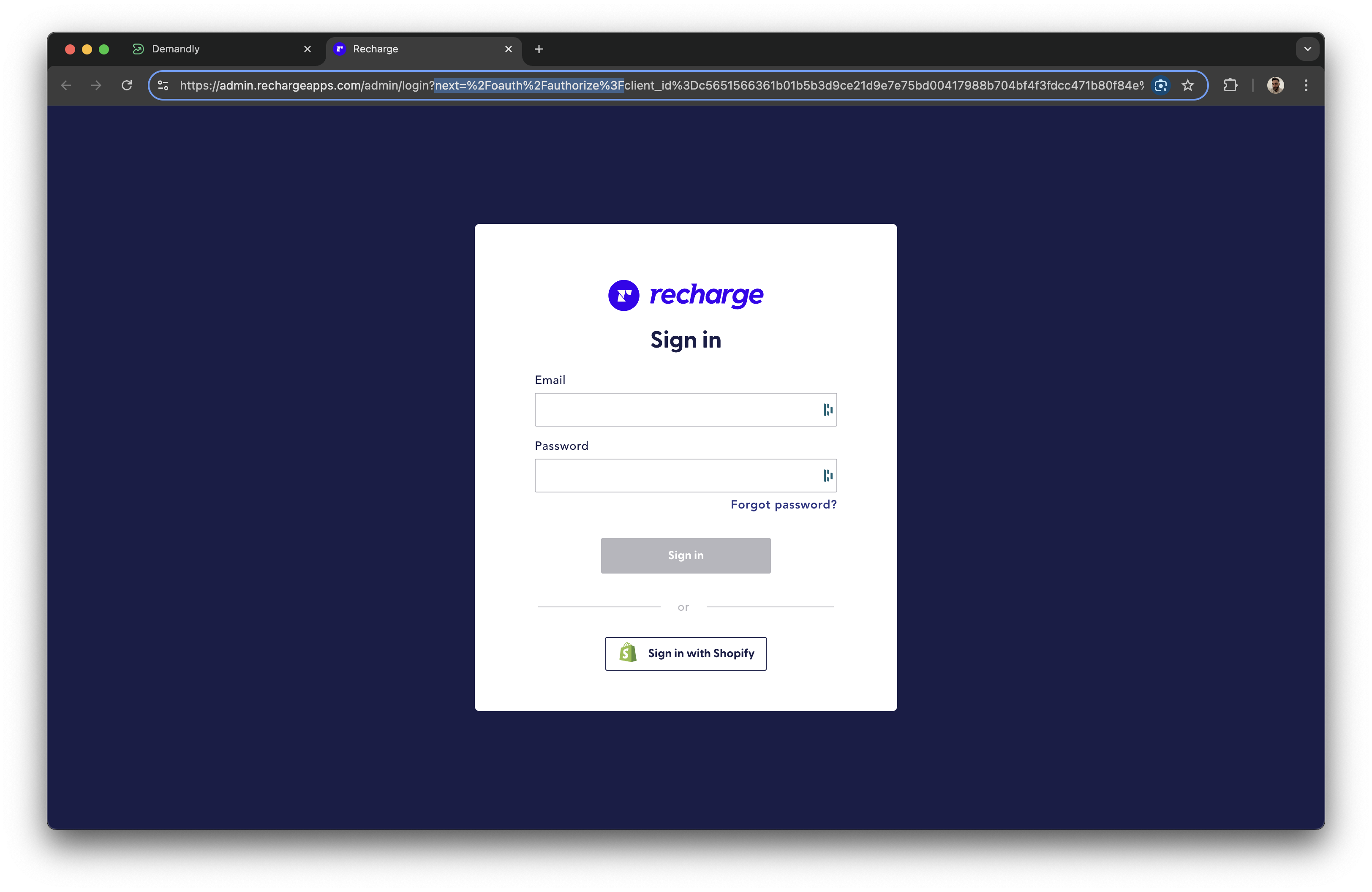 Recharge URL modification