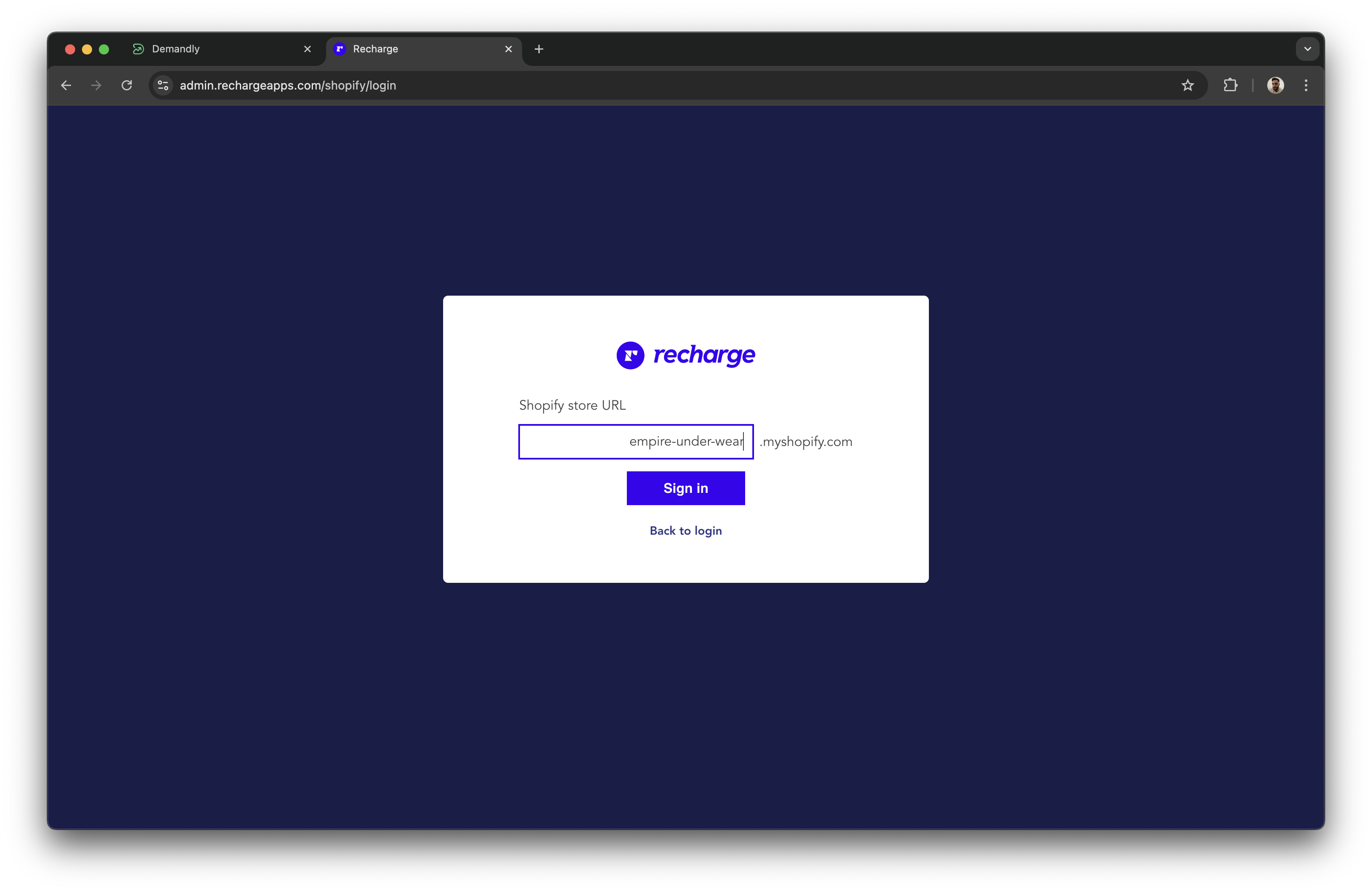 Recharge domain entry
