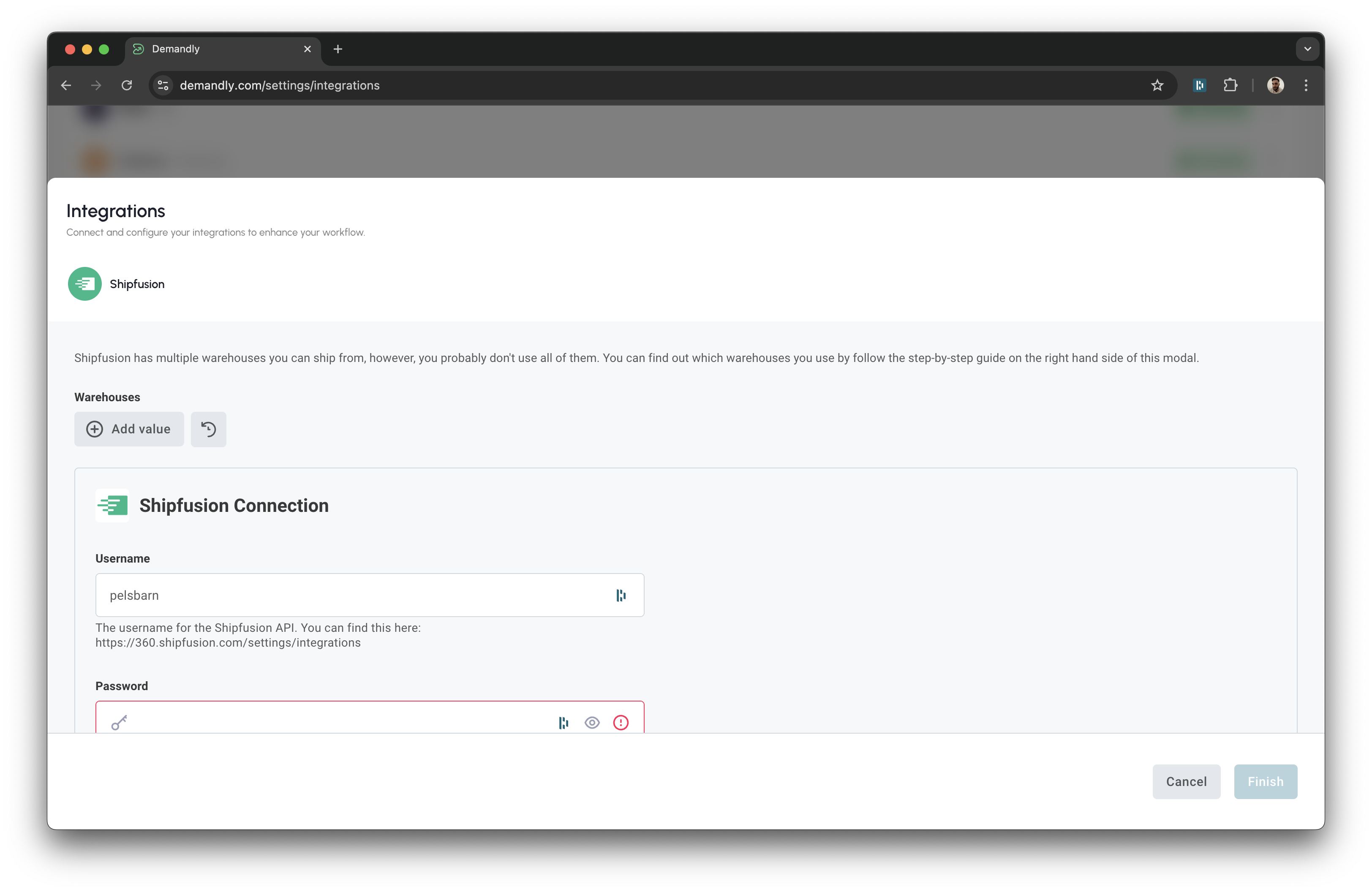 Shipfusion username retrieval