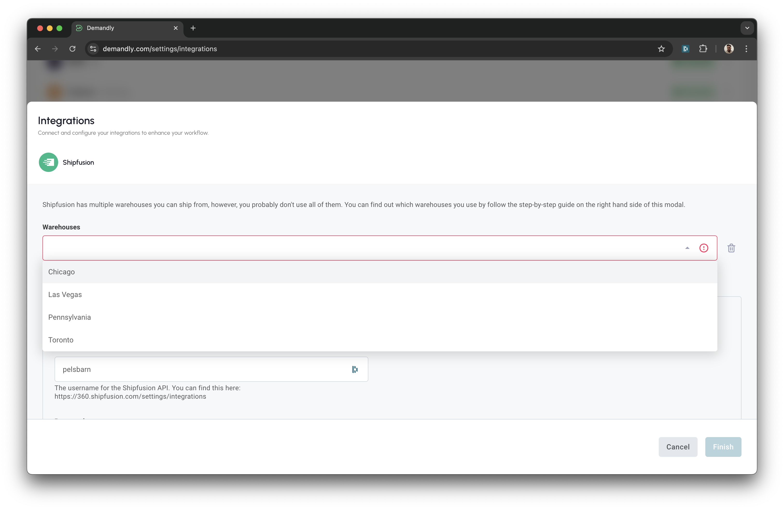 Shipfusion warehouse configuration