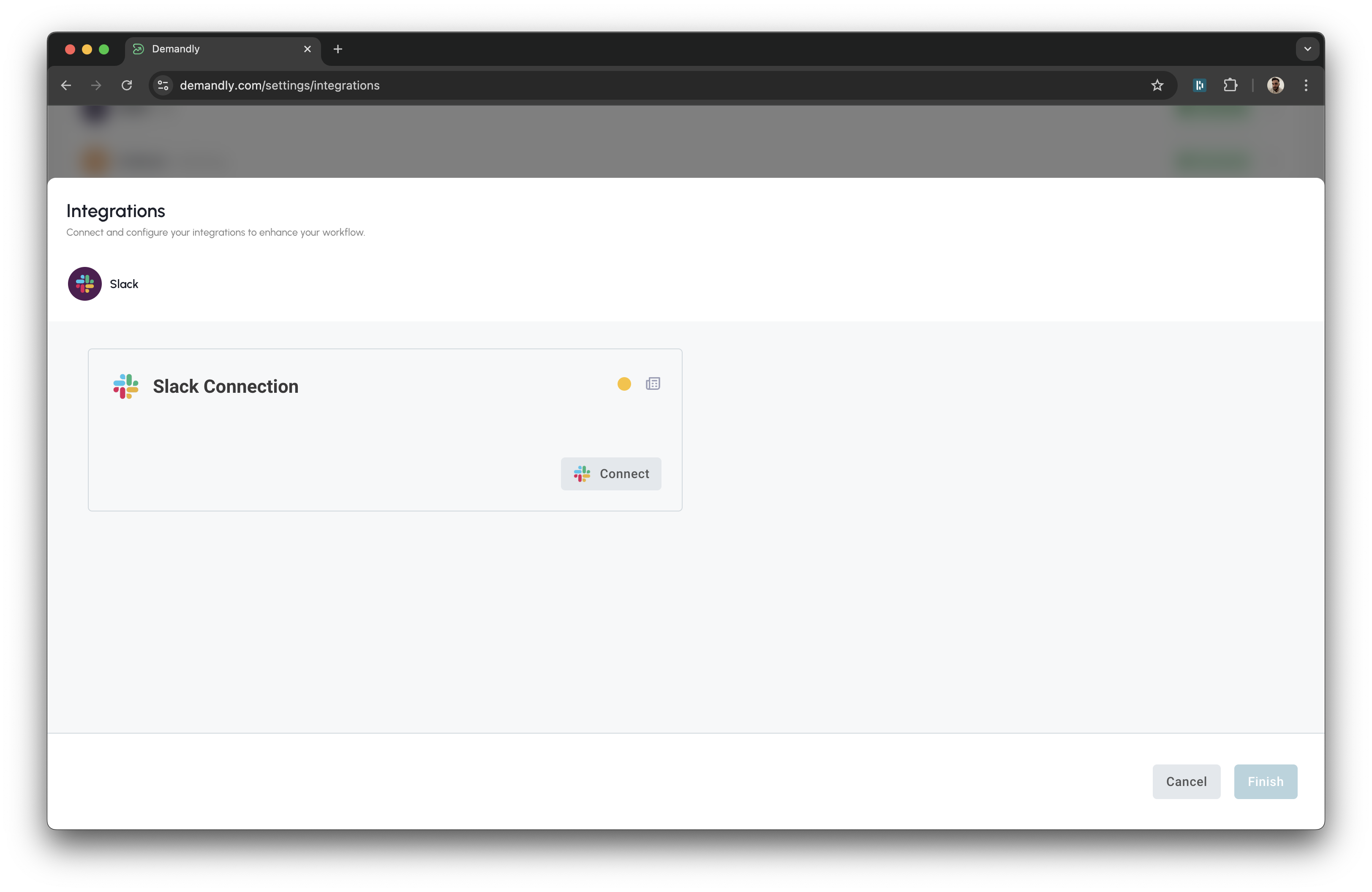 Slack connect button